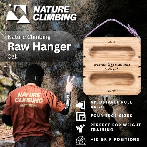 Portable Hangboard | Rock Climbing Hangboard | Hang Board for Climbing | Fingerboard | Strengthen Your Fingers | Bouldering Gifts | Hard Wood - color: Raw Oak