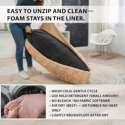 Matini Home Crash Pad 48" X 60" - Sensory Pad with Cover Foam Blocks for Kids and Adults, Ideal Gymnastics Equipment to Jump, Play or Relax - Beige - color: Beige 48" X 60"