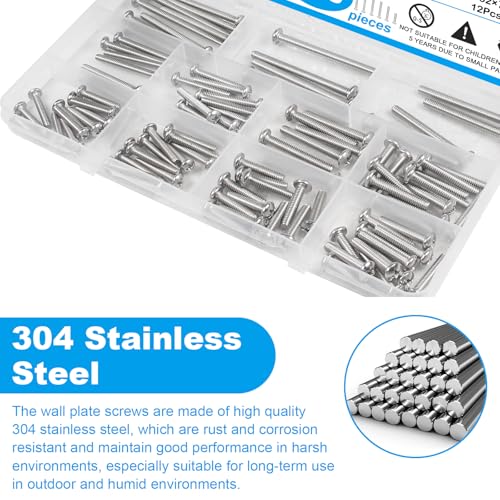 100 PCS Machine Screws, #6-32#8-32 Phillips Pan Head Electricians Screw 304 Stainless Steel Screws for Electrical Wall Plate Switch, Receptacles Mounting Screws - style: Pan Head