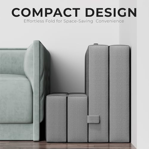 Cozzzi 4 Inch Twin Folding Mattress for Floor and Traveling with Removable Cover - Lightweight and Portable Mattress for Adults & Kids - Compact and Easy to Storage (75in x 39in x 4in) - size: Twin (75in x 39in x 4in), style: Gray