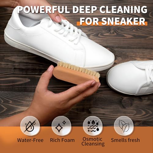 White Sneaker Shoe Cleaner Kit Tennis Shoe Cleaning Foam Brush Kit