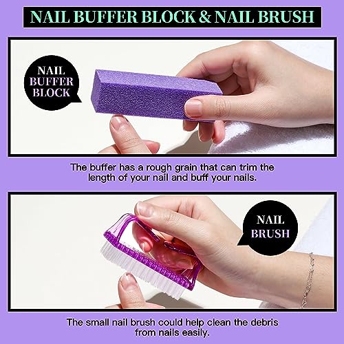 FANDAMEI Manicure and Pedicure Tools Kit, Manicure Kit, Nail Files 100/180, Nail Buffer Block, Nail Cuticle Nippers, Cuticle Pusher, Cuticle Peeler, Ingrown Toenail Tool, Toenail File, Purple - color: D-purple