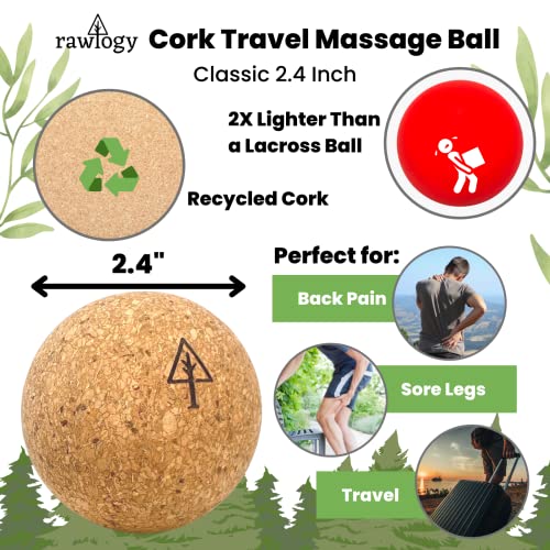 Travel Cork Massage Ball | Lightweight, Sustainable Alternative to Lacrosse Ball for Muscle Pain Relief (2.5 Inch (Pack of 2), Sanded Cork) - size: 2.5 Inch (Pack of 2)