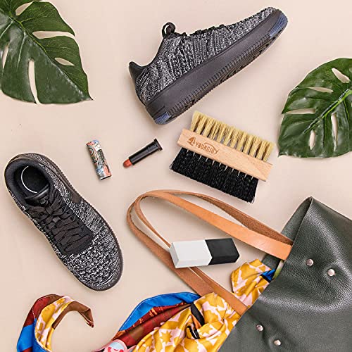 2 Pcs Sneaker Cleaning Brush Shoes Shine Dauber Suede Brush Nubuck Cleaner Crepe Applicators Suede Eraser Set(Dual with Eraser) - style: Dual with Eraser