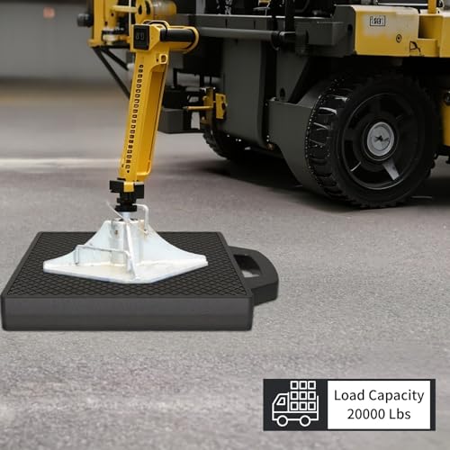 2 Pack 16.8" x 14.2" x 2" Rubber Outrigger Pad, RV Leveling Blocks Jack Pads, 20000 LBS Capacity, Portable Handle, for Trailer Truck RV Crane Wrecker