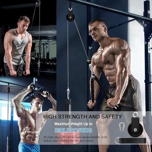 Cable Pulley System for Home Gym, Silent 360° Rotation Nylon Pulley Wheel with Detachable Traction Block LAT Pulldown & Weight Lifting Attachment for Strength Training Workouts - color: 3.54in/90mm Cable Pulley