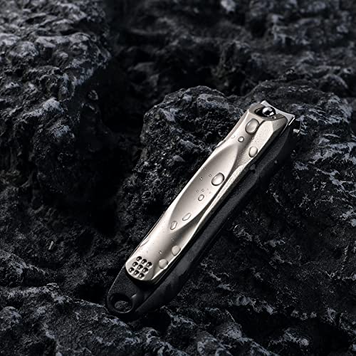 FERYES 3-in-1 Fingernail Clipper with No-Splash Nail Catcher and Metal Storage Box - Toenail Clipper with Nail File for Men & Women - Champagne - color: Champagne