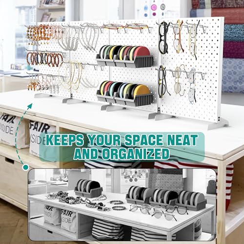 EVERHANGER Metal Pegboard Display Stand, Freestanding Tabletop Pegboard Display for Craft Shows & Fairs, 12"X16", 4pcs White - color: White, size: 4pack 12"X16"