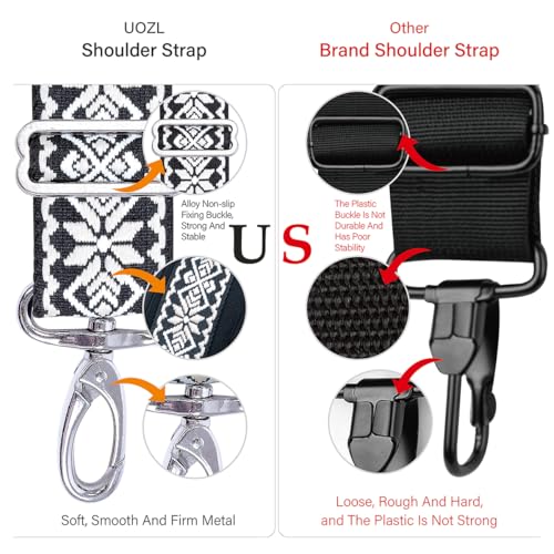 59 Inch Shoulder Straps, Soft with Ultra-Thick Fixed Shoulder Pad, Two Way Independently Adjustable Buckle Replacement Straps for Laptop Bag Messenger Bag Tool Bag Luggage,Black-White - color: Black-white, size: 59 inch