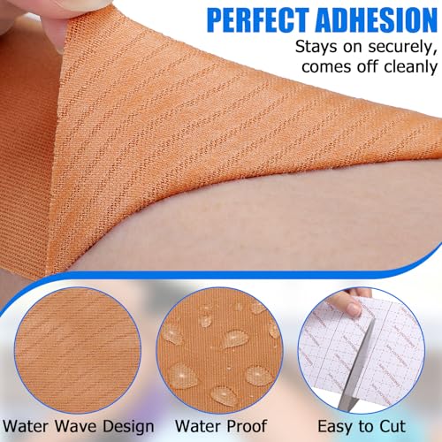 3 Rolls Kinesiology Tape, Waterproof, 3in x 5.5yd, Beige | Waterproof & Sweat-Resistant, Breathable Latex-Free Cotton, For Shoulder, Knee, Fit Sports, Workouts & Active Training - color: Beige 3in