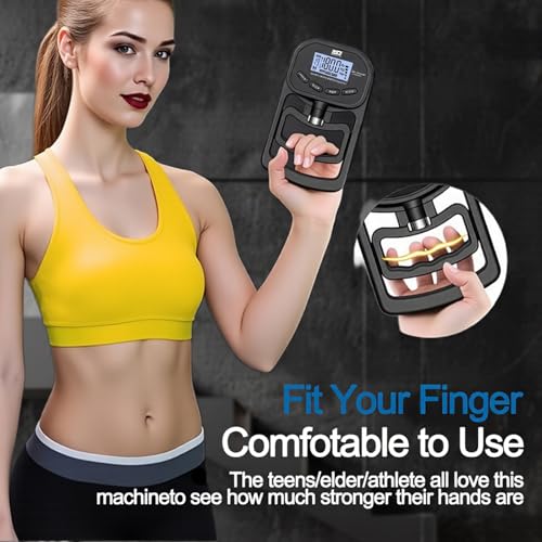 Hand Grip Strength Tester Trainer, 396lbs/180kg Hand Grip Dynamometer with LCD Display, Ideal for Sports, School, and Home Use(Battery Version)