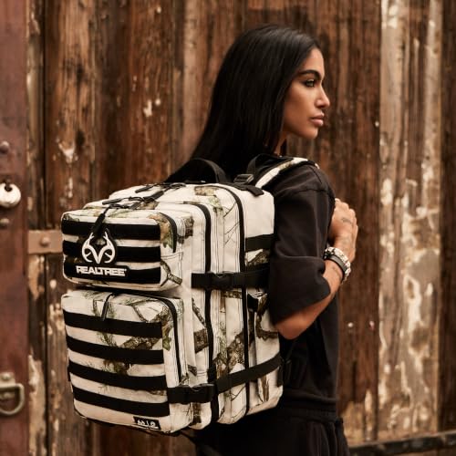 WOLFpak 35L Athletic Gym Backpack - Durable 1000D Waterproof Oxford Material with MOLLE Webbing, Laptop Pocket - color: Realtree Apx Snow