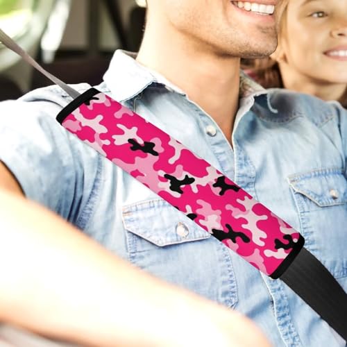 Universal Soft and Comfortable Camo Pink Camouflage Seat Belt Shoulder Pad for Girls and Boys, Most Cars, 2 Pack Seat Belt Covers Cushion Shock Absorption - color: Pattern 702