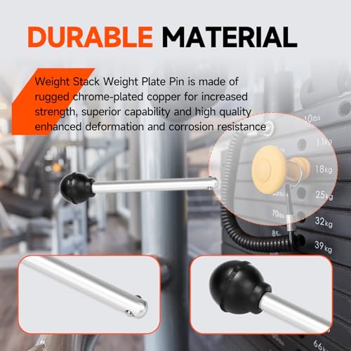 Weight Stack Pin Gym Pin Heavy Duty Replacement Weight Machine Pin for Fitness Universal Home Gym Exercise Machine Parts & Accessories,Pin Tensile 3/8 Diameter