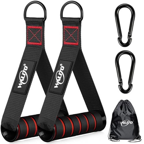 Exercise Handles, Cable Machine Handles for Gym Cable Attachments Training | 2 Pack Heavy Duty Handle with Non Slip Grip for Cable Machines, Pull Down Workouts, Resistance Bands and Home Gym Equipment - color: 1-Black Red