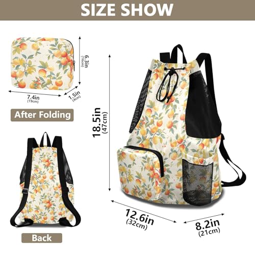 Red Yellow Fruits Women Mens Drawstring Backpack Climbing Gym Bag with Inside Pockets Cinch Sack Waterproof