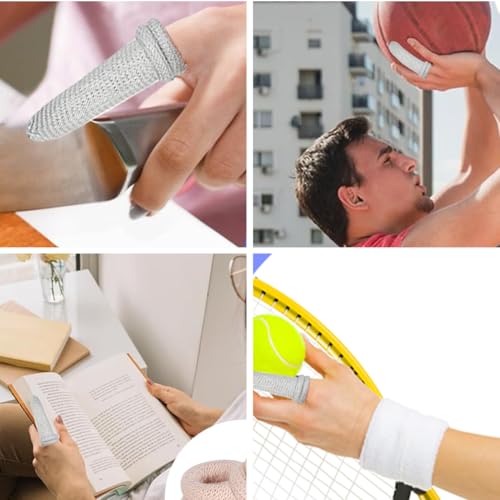 Finger Bandages 10Pcs Cotton Finger Cots Breathable Thumb Bandage Elastic Finger Gloves Tubular Gauze Finger Covers Finger Tips Protectors