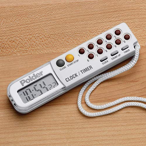 Polder Combination Clock, Timer and Stopwatch with Large, Easy-to-Read Digital Display, White - color: White