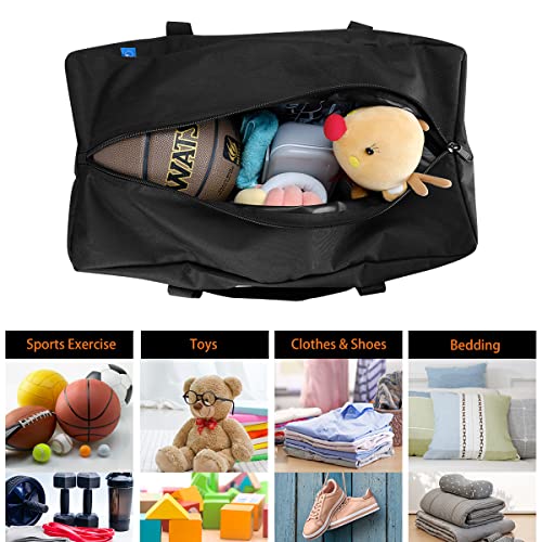 COOLBEBE 24" Sports Duffle Bag - 53L Travel Duffel Tote Bag with Upgrade Zipper Weekender Overnight, Sturdy & Water Resistant Camping duffle (2Pack Black) - size: 24” x 12” x 12” 2Pack