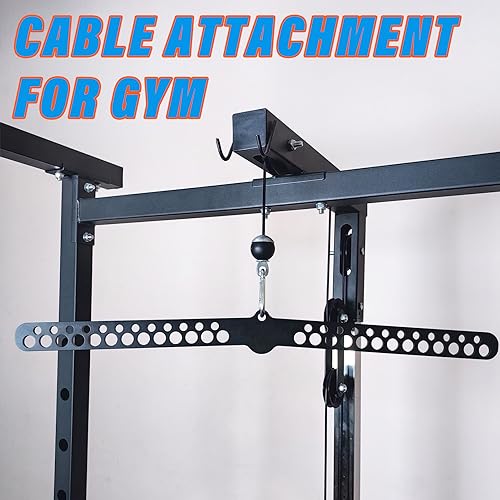 Multi-Grip LAT Pull Down Bar for Home Gym Fitness, Spreader Plate LAT Pulldown Attachments for Pulley System Cable Machine, Double to Single Cable Attachment Exercise Handle - color: Multi Hole Bar 3