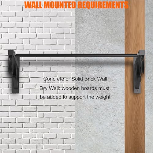 Pull Up Bar Wall Mounted, Heavy Duty 650 lbs Capacity Chin Up Bar, 48" Multi-Grip Strength Training Pull-up Bars, for Home Gym Garage/Backyard Total Body Workout, Ease Of Use Mounting - color: Black01