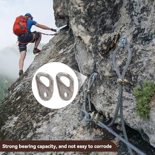 HERCHR Bolt Hanger, 2Pcs 304 Stainless Steel Bolt Hanger Outdoor Caving Protection Hardware Accessory for Outdoor Mountain Climbing - size: M10