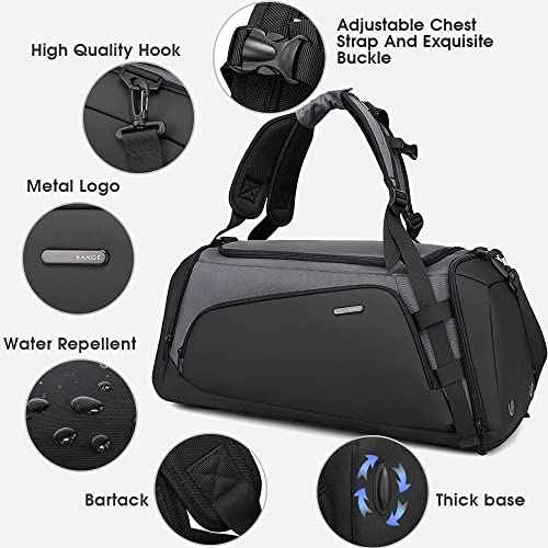 BANGE Gym Sports Duffel Backpack for Man & Women… - color: Grey
