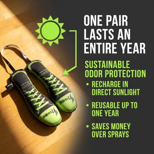 LIVEVIE Hygeen Activated Charcoal Shoe Deodorizer – Natural Scent Absorber & Moisture Wicker 2-Pack - color: Green