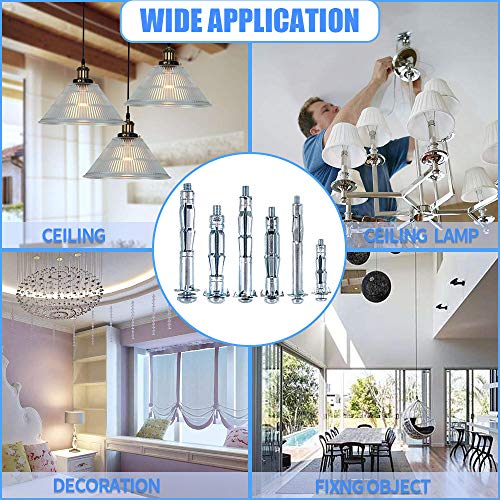 Glarks 80Pcs 6 Size Heavy Duty Zinc Plated Steel Molly Bolt Hollow Drive Wall Anchor Screws Assortment Kit for Drywall, Plaster and Tile - size: 80Pcs 6 Sizes Assortment Set