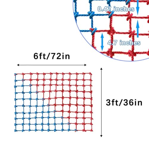 Climbing Cargo Net, Polyester Playground Climbing Net, Heavy Duty Large Military Climbing Net for Kids Outdoor, Kids Safety Protection Net, Rope Ladder, Jungle Gyms, Swingset, Treehouse - size: 3ft x 6ft