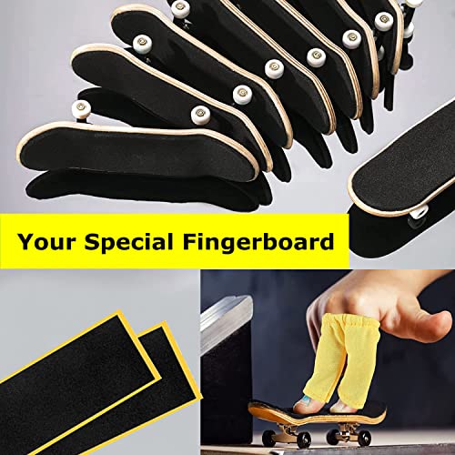WINDIR 24Pcs Foam Grip Tape +1 Finger Pant for Fingerboards, 38 * 110mm Professional Black Wooden MiNi Skateboards (24+1) - color: 24pcs+1 Finger Pant