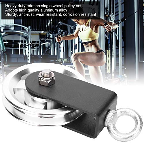 AstraLoom Fitness Equipment Bracket 95mm Aluminum Alloy Pulley Silent Hanging Wheel Heavy Duty Rotation Single Wheel Pulley Set for Home Gym DIY Building Sports Equipment