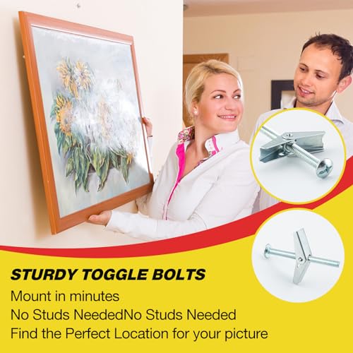 Toggle Bolts 1/8", 20pcs Butterfly Toggle Anchors for Drywall, Mental Hollow Wall Anchors, HOME MASTER HARDWARE Toggle Bolt and Wing Nut Set - size: 1/8"(30pcs)