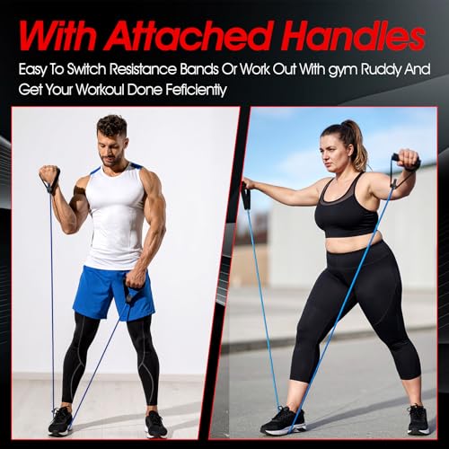 5PCS Resistance Bands with Handles 5-Level Stretch Exercise Pull Up Bands Physical Resistance Tube with Door Anchor for Men Women Muscle Toning Strength Training Home Workouts Fitness Pilates