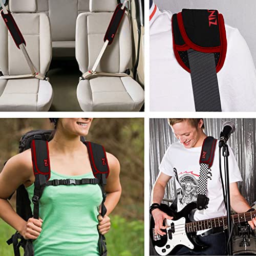 ZINZ Ultra Thick & Breathable Universal Shoulder Pad Cushion for Bag - Long & Comfort - color: Black-wine Edge