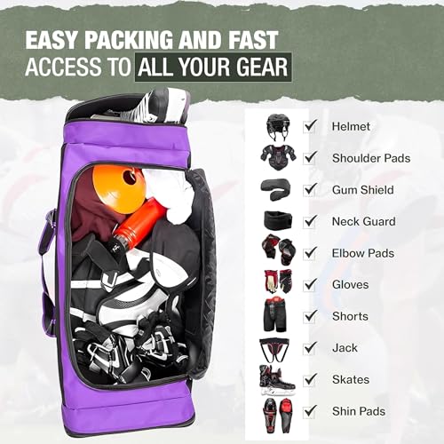 Jetstream Heavy Duty Multi Pocket Durable Sports Gym Equipment Travel Duffel Bag - color: XL 36" Purple, size: 36IN