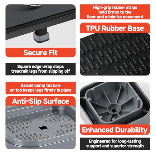 4-Pack Treadmill Incline Riser Blocks - color: Grey