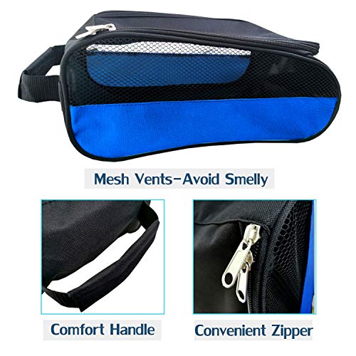 Outdoor Golf Shoes Bags Travel Shoes Bags Zippered Sport Shoes Bag (Blue) - color: Blue