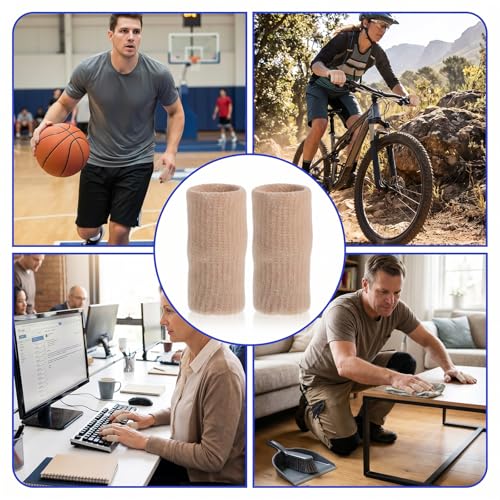 TIESOME 20Pcs Sport Finger Sleeves, Breathable Finger Brace Elastic Fingers Support Sleeves Compression Fingers Sleeve Thumb Splints for Relief Support Protector and Relieving Pain