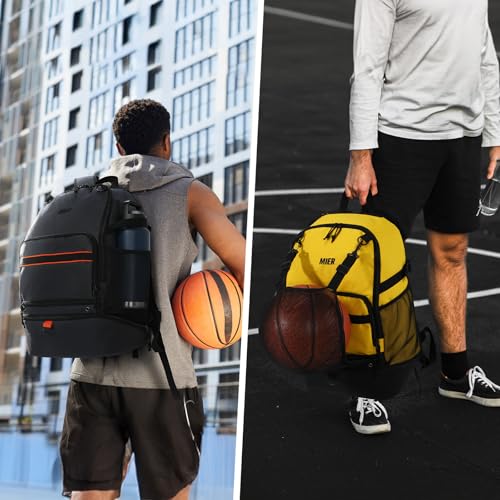 MIER Basketball Backpack Bags Sports Gym Backpacks with Shoe Compartment and Ball Holder for Adult Men Large Soccer Bag