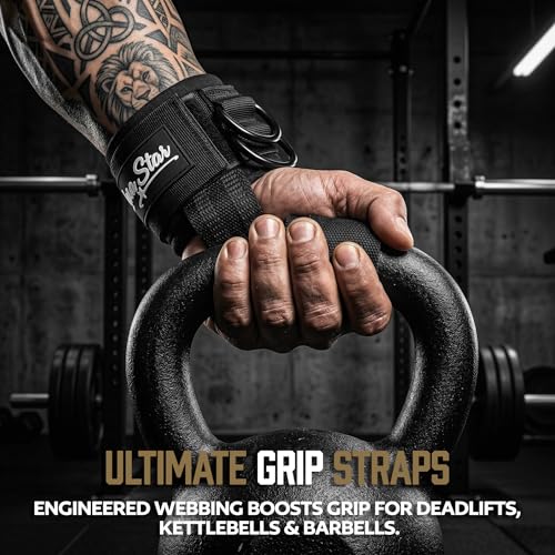 Weight Lifting Strap with D Ring,Lifting Straps,Non-Slip Wrist Straps for Weightlifting Deadlifting,Wrist Cuffs for Cables Gym, Lifting Cuffs for Cable Machines