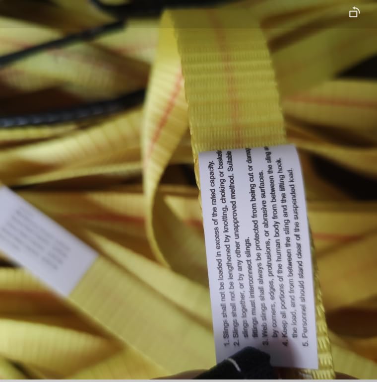 2 Pack 1 "x6' Lift Sling Straps Reinforced Loops 1 inch 6 Feet Tree Saver Strap 8000 Pound Capacity, Lifting Straps for Hoist, Winch Straps Yellow