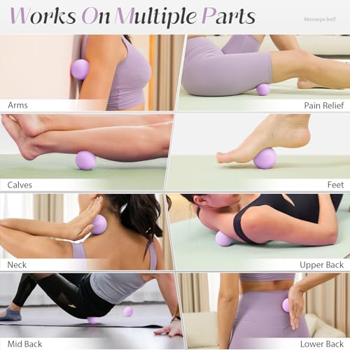 SUBCULTUREPICK Massage Lacrosse Balls for Myofascial Release,Yoga Deep Tissue Massage,Trigger Point Therapy and Foot Plantar Fasciitis,Muscle Soreness Massager Ball (2 Packs) (Light Purple) - color: Light Purple