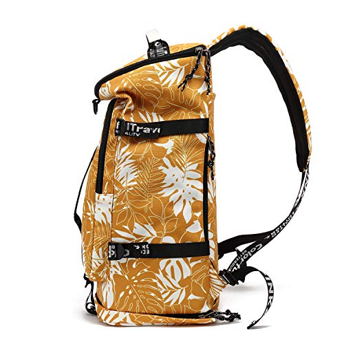 Kalesi Gym Duffle Bag Backpack 4-Way Waterproof with Shoes Compartment for travel Sport Hiking laptop (Mustard yellow) - color: Mustard Yellow