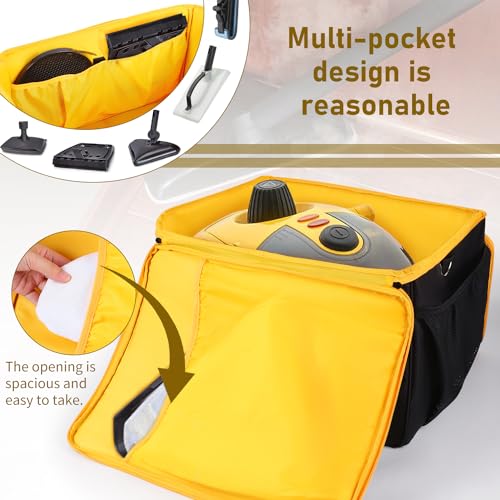 Adjustable Storage Bag Compatible with Wagner Spraytech C900134 Steamer Portable Steam Cleaner Carry Bag with Extra Pockets for Accessories (Bag Only)