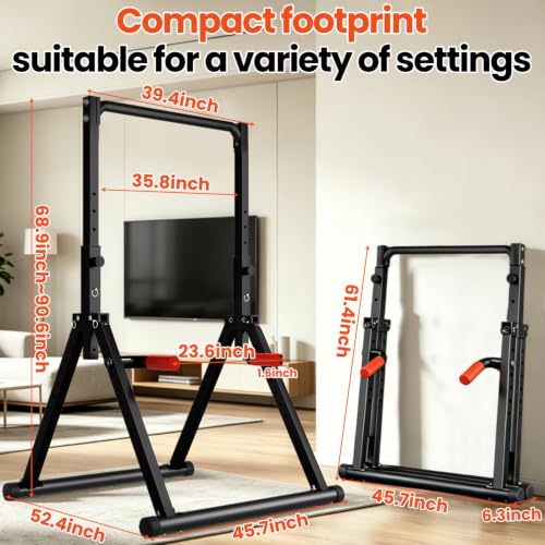 DOBESTS Power Tower Pull Up Bar Free Standing, Foldable Pull Up Station - color: Black Style 2 - Pull Up Bar