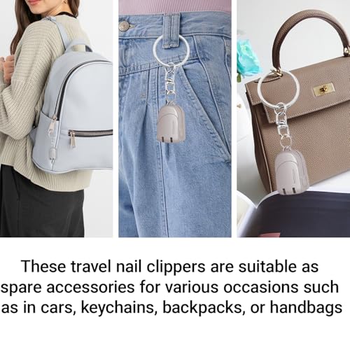 Folding Nail Clipper Mini Backpack Travel - 1 Pc Stainless Steel Keychain, Daily Carry Accessory