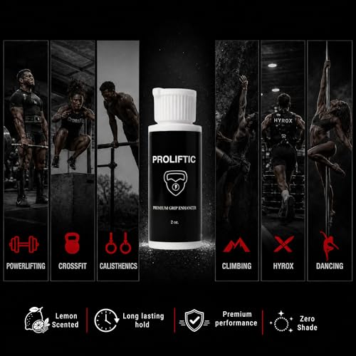 Premium Grip Enhancer Chalk, 2 oz - Lemon Scented Grip Gel for Weightlifting, Calisthenics, Climbing and Gymnastics - Pocket-Sized, Zero Shed, No-Slip Grip, Lightweight | Refreshing Lemon Scent; Fast-Drying Formula; Sweat-Resistant Performance; Long-Lasti