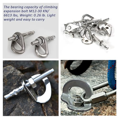 304 Stainless Steel Climbing Bolt Kit, Heavy-Duty Climbing Holds Hanger 1/2"-for Outdoor Climbing Walls, Bouldering Gyms, and DIY Home Training Setups (1 Set) - color: 1 set