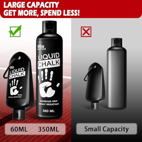 Liquid Chalk 2 oz & 12 oz, Mess-Free Gym Chalk for Lifting | Pro Grade, Quick-Drying Grip for Weightlifting, Gymnastics, Rock Climbing & Dancing - style: 12 oz - 2 Pack